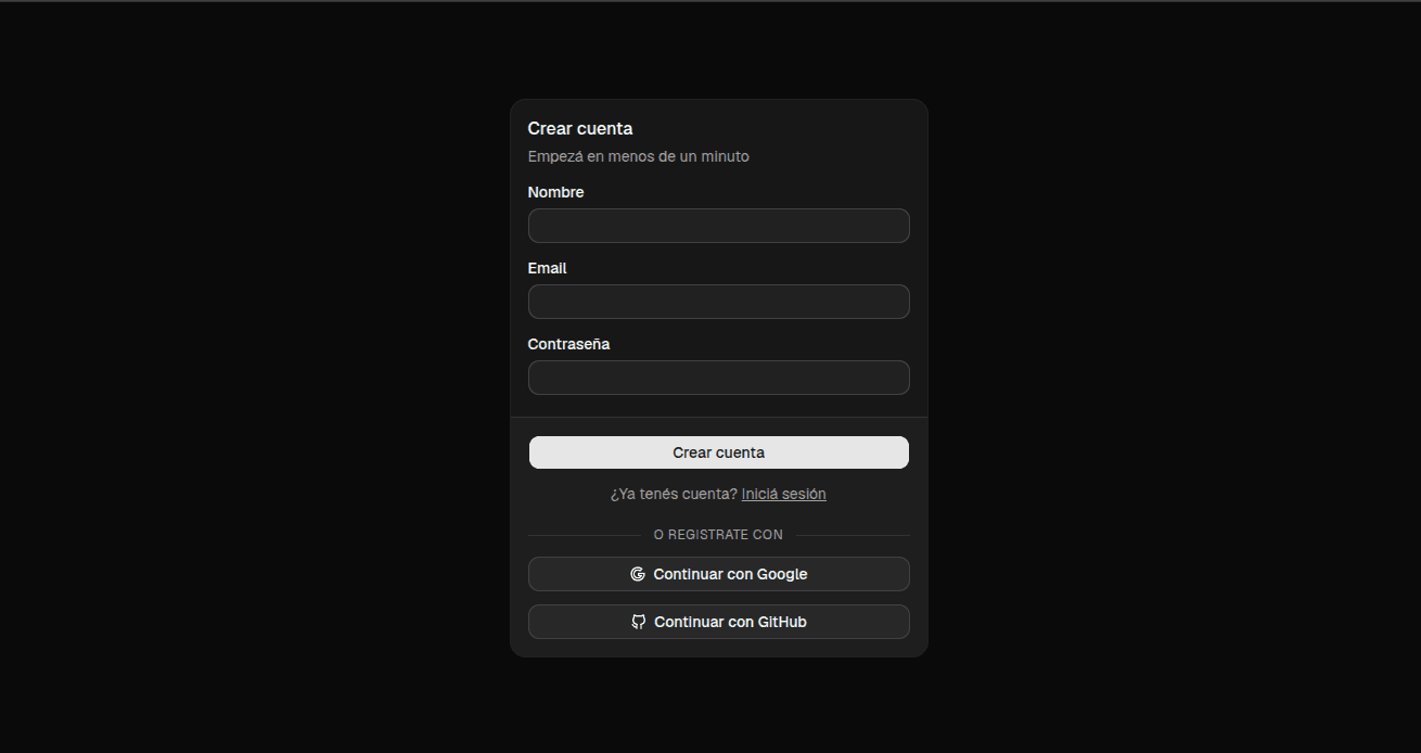 SaaS Webscann - register page